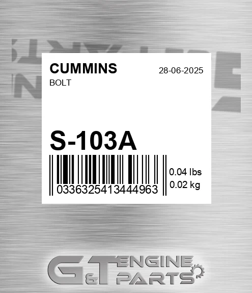 S-103-A Bolt for CUMMINS