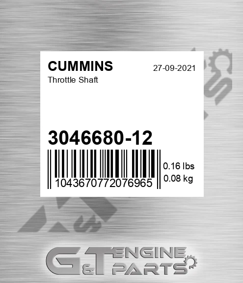 3046680-12 Throttle Shaft for CUMMINS