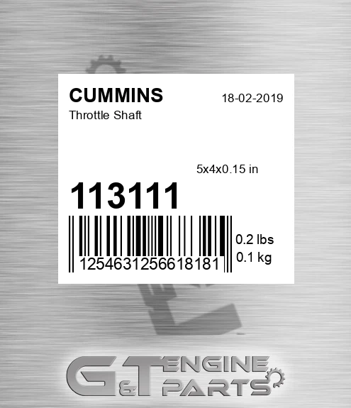 113111 Throttle Shaft for CUMMINS