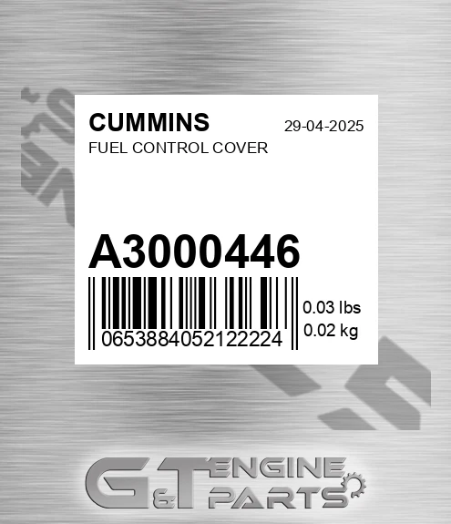 A3000446 CUMMINS Fuel Control Cover