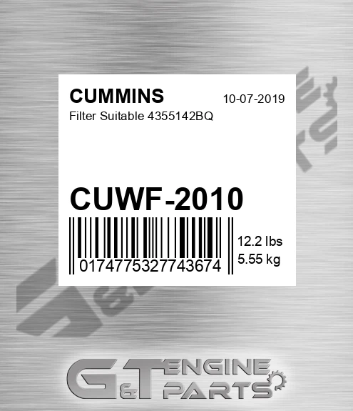 CUWF-2010 CUMMINS Filter Suitable 4355142bq