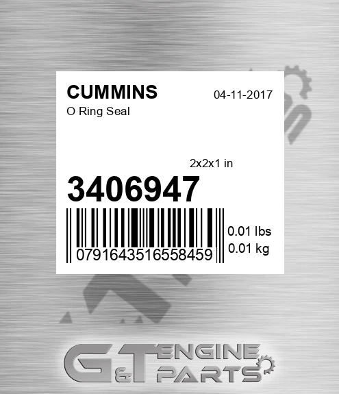 3406947 O Ring Seal for CUMMINS