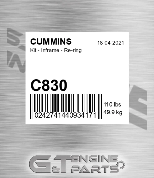 C830 Kit - Inframe - Re-ring