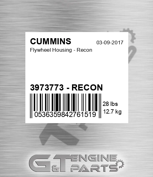 3973773 - RECON Flywheel Housing - Recon for CUMMINS