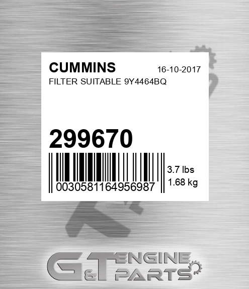299670 Filter Suitable 9y4464bq