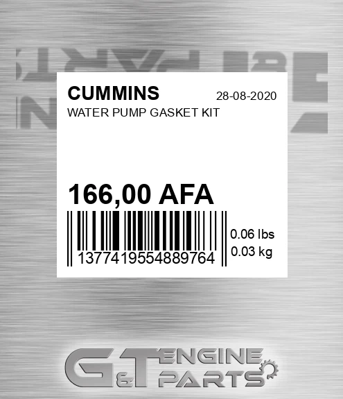 166,00 AFA Water Pump Gasket Kit for CUMMINS