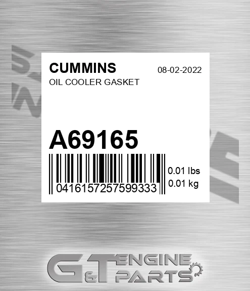 A69165 CUMMINS Oil Cooler Gasket