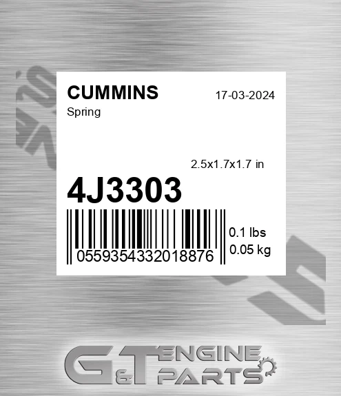 4J3303 Spring for CUMMINS