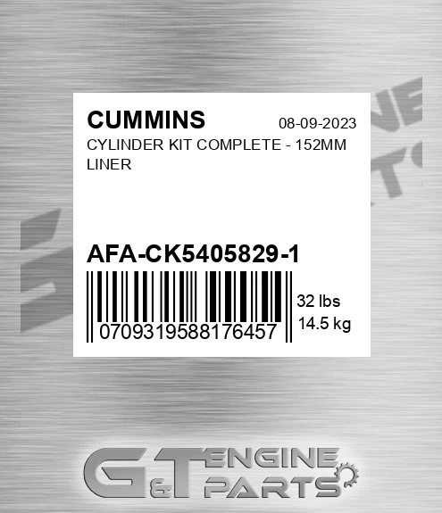 AFA-CK5405829-1 Cylinder Kit Complete - 152mm Liner for CUMMINS