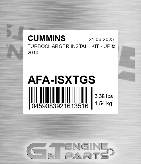 AFA-ISXTGS Turbocharger Install Kit - Up To 2010 for CUMMINS