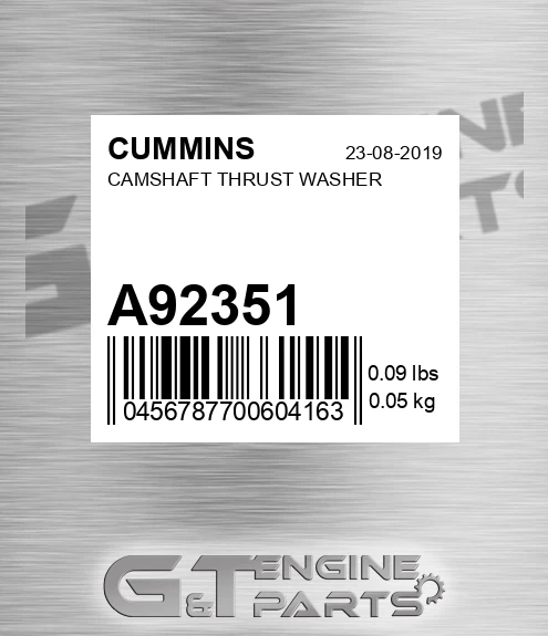 A9235-1 CUMMINS Camshaft Thrust Washer