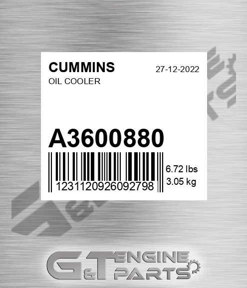 A3600880 Oil Cooler for CUMMINS