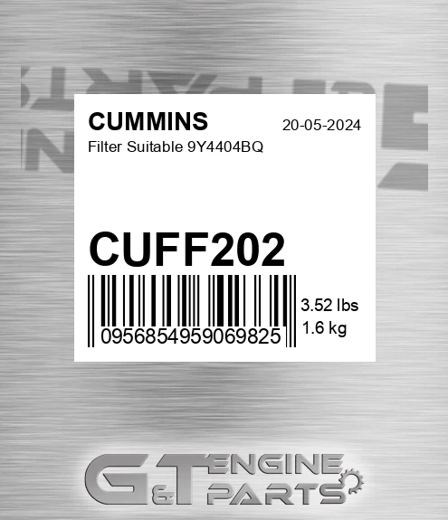 CUFF-202 Filter Suitable 9y4404bq