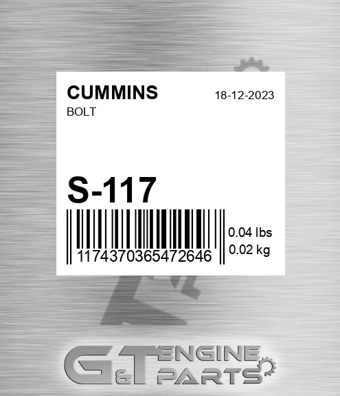 S-117 Bolt for CUMMINS