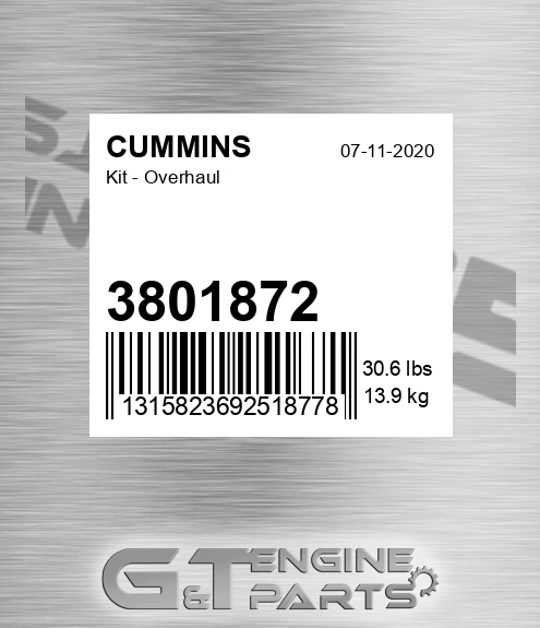 3801872- Kit - Overhaul for CUMMINS