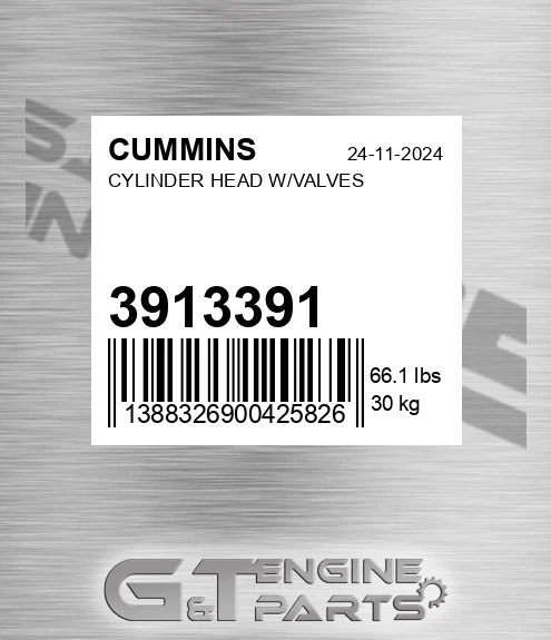 3913391 Cylinder Head W/valves for CUMMINS