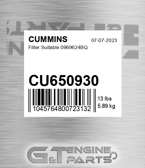 CU650930 Filter Suitable 0969624bq