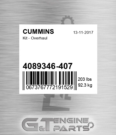 4089346-407 Kit - Overhaul for CUMMINS