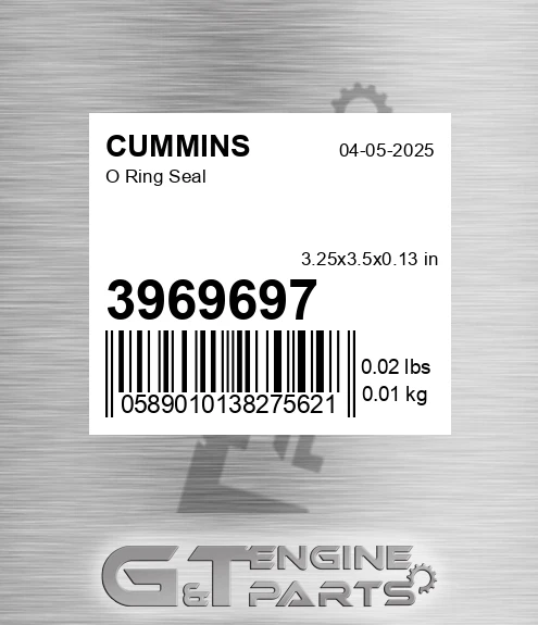 3969697 CUMMINS O Ring Seal