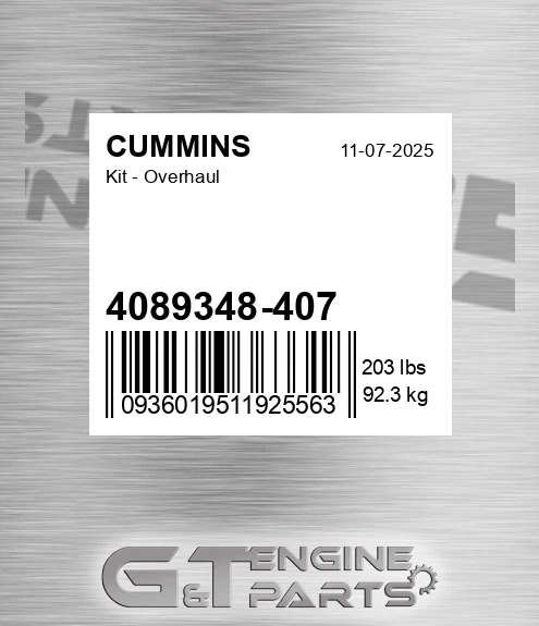 4089348-407 Kit - Overhaul for CUMMINS