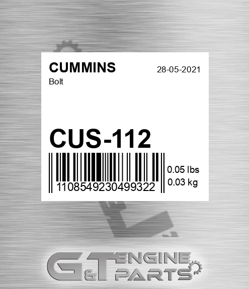 CUS-112 CUMMINS Bolt