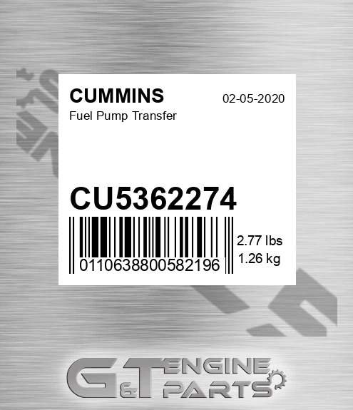 CU5362274 Fuel Pump Transfer for CUMMINS