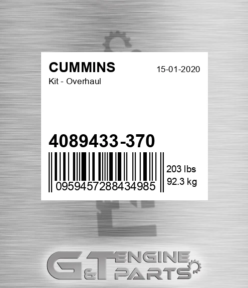 4089433-370 Kit - Overhaul for CUMMINS