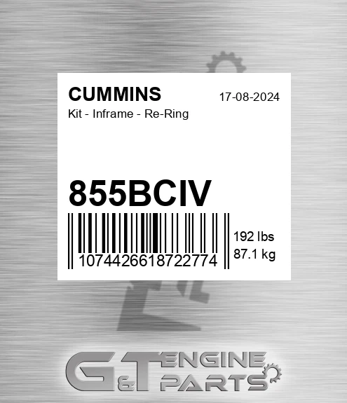 855BCIV Kit - Inframe - Re-ring