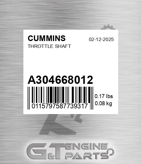 A3046680-12 Throttle Shaft for CUMMINS