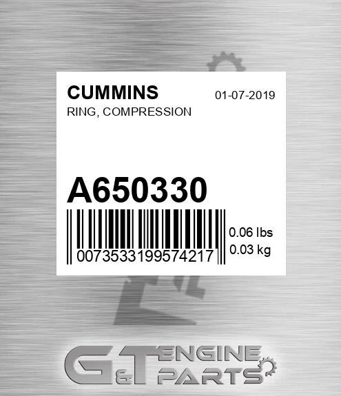 A650330 Ring, Compression for CUMMINS