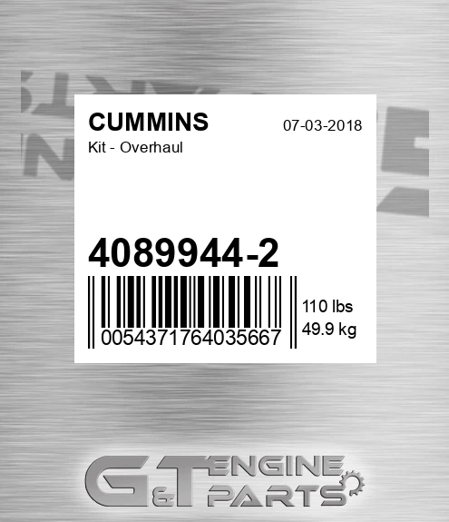 4089944-2 Kit - Overhaul for CUMMINS
