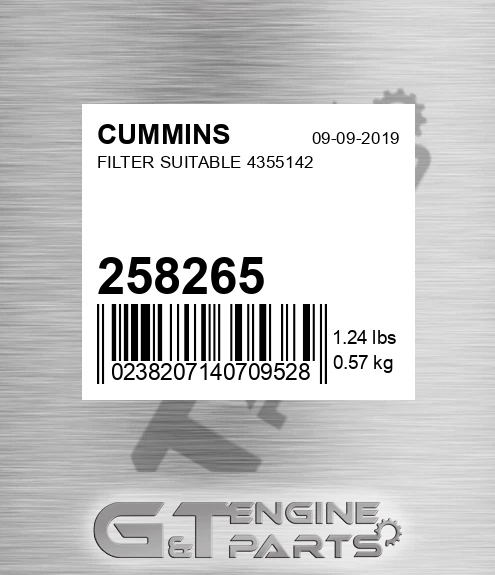 258265 Filter Suitable 4355142