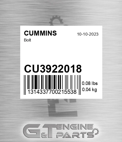 CU3922018 Bolt