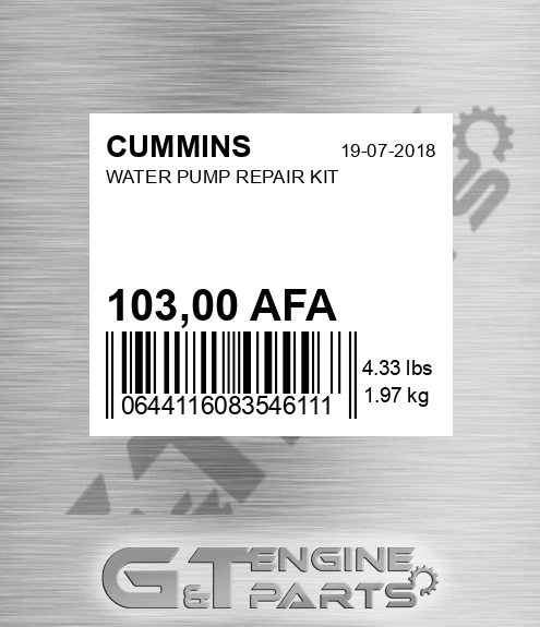 103,00 AFA Water Pump Repair Kit for CUMMINS