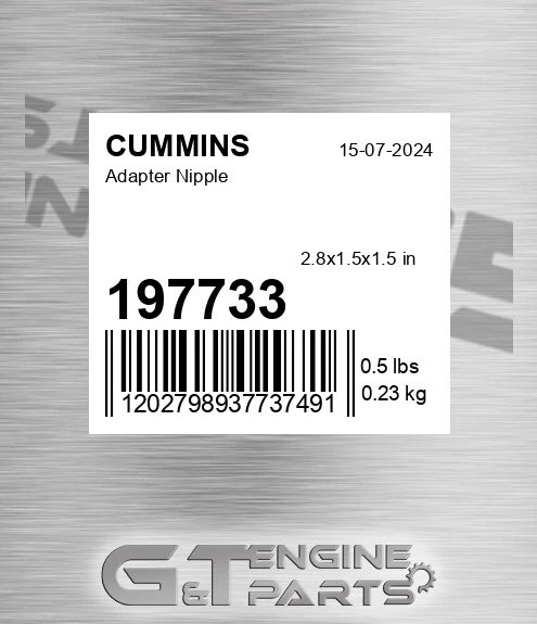 197733 CUMMINS Adapter Nipple