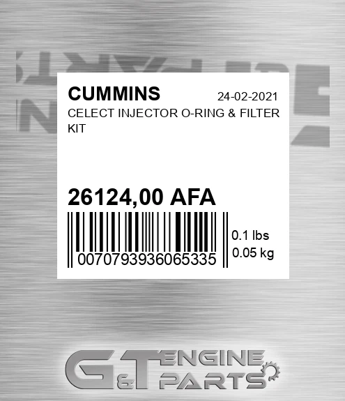 26124,00 AFA Celect Injector O-ring & Filter Kit for CUMMINS
