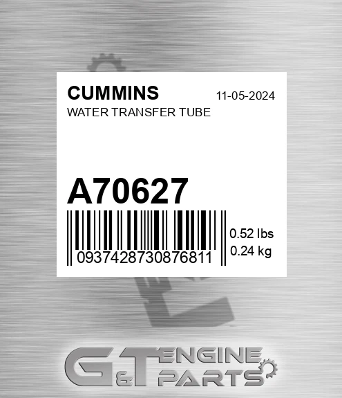 A70627 CUMMINS Water Transfer Tube