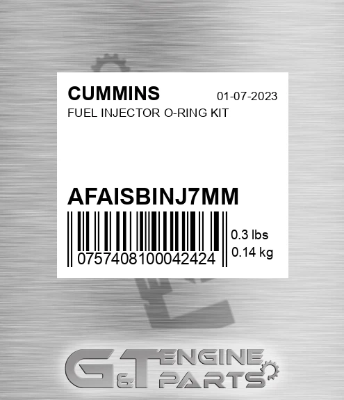 AFA-ISBINJ-7MM Fuel Injector O-ring Kit for CUMMINS