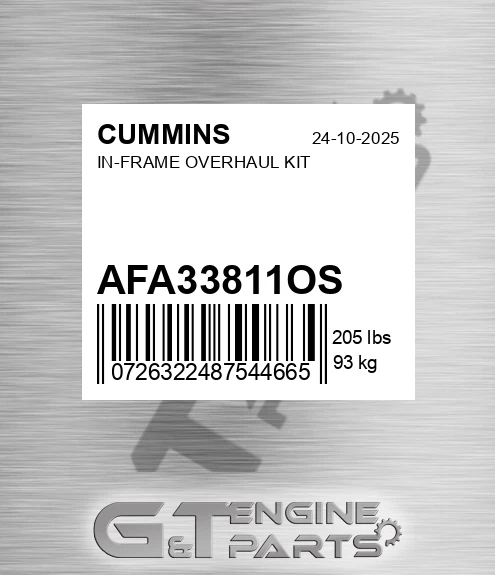 AFA33811.O/S In-frame Overhaul Kit for CUMMINS