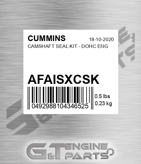 AFA-ISXCSK Camshaft Seal Kit - Dohc Eng for CUMMINS