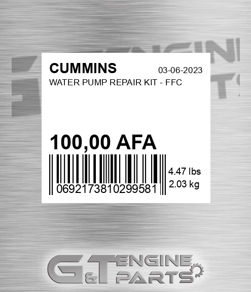 100,00 AFA Water Pump Repair Kit - Ffc for CUMMINS