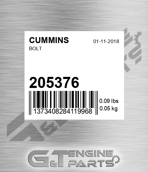 205376 CUMMINS Bolt