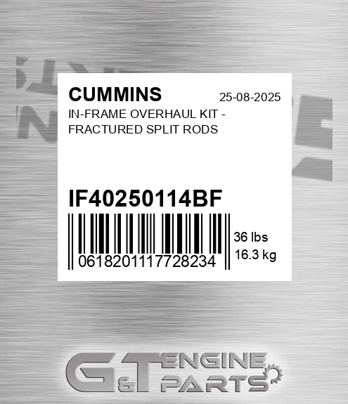IF4025011-4BF In-frame Overhaul Kit - Fractured Split Rods for CUMMINS