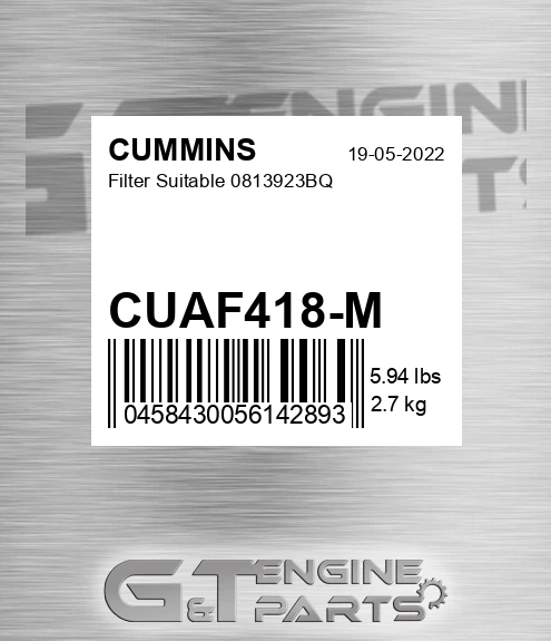 CUAF418M Filter Suitable 0813923bq for CUMMINS