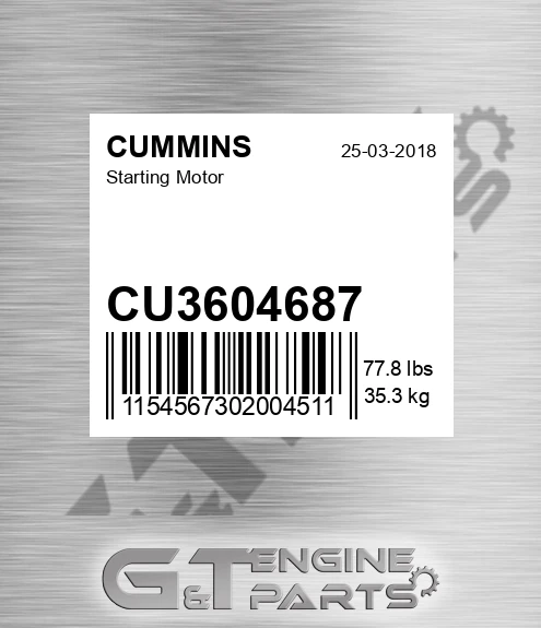CU3604687 CUMMINS Starting Motor