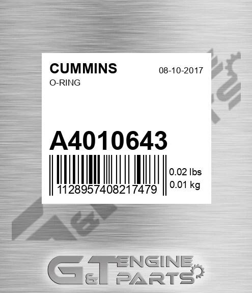 A4010643 CUMMINS O-ring