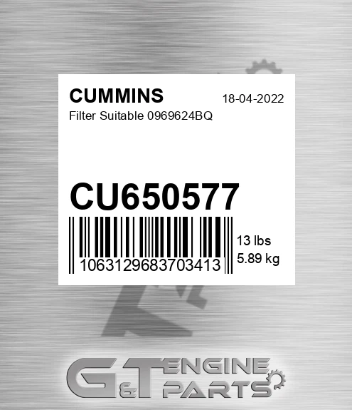 CU650577 Filter Suitable 0969624bq