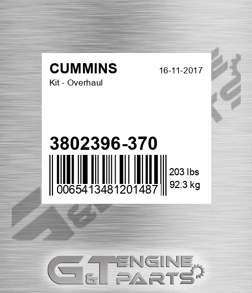 3802396-370 Kit - Overhaul for CUMMINS