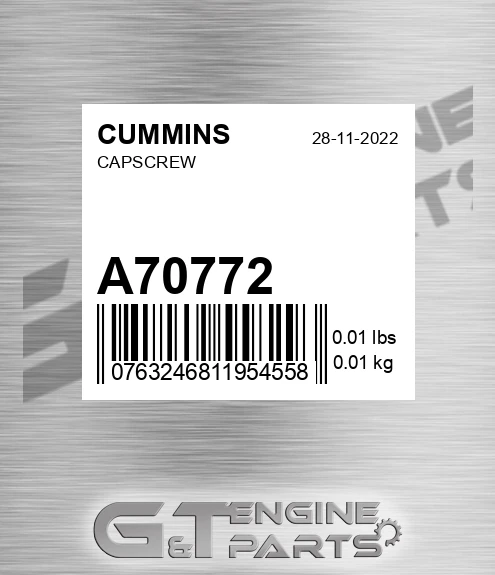 A70772 CUMMINS Capscrew