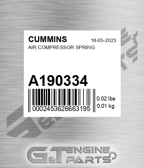 A190334 Air Compressor Spring